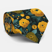 Cravate Cadeau élégant pour petit ami floral de Ranunculus (Roulé)