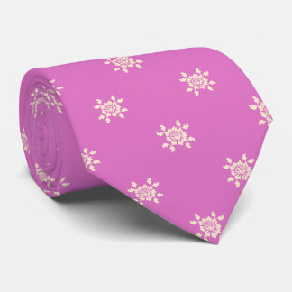 Cravate Cadeau Élégant Rose & Blanc Motif Floral pour le M