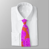 Cravate Cadeau moderne de rose florale orange rose violet (Attaché)