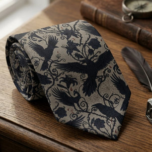 Cravate Cadeau pour amateur de corbeau et de Dark Academia