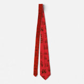 Cravate Cadeau Rouge Chinois Caractère Calligraphie 福 Béné (Dos)