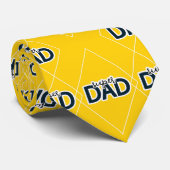 Cravate Cadeau Super Papa pour Père Jaune (Roulé)