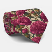 Cravate Cadeaux Chic Pour Le Mari Carnation Florale (Roulé)