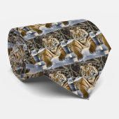 Cravate Cadeaux d'art d'amants de tigre (Roulé)