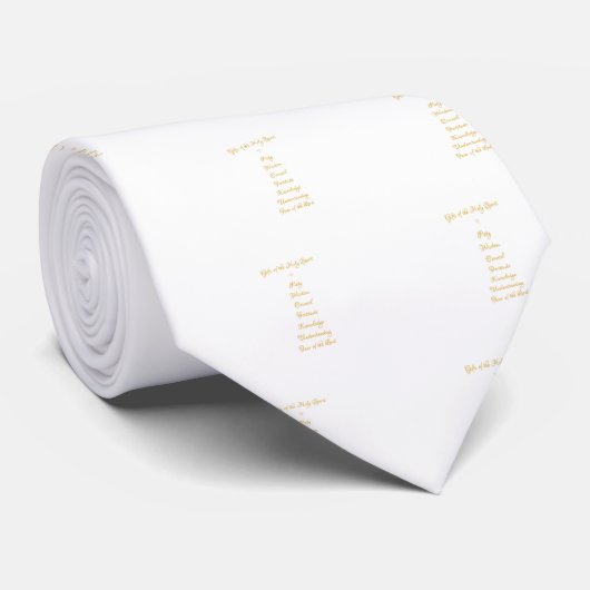 Cravate Cadeaux de l'Esprit Saint en 3D Look Script doré (Roulé)