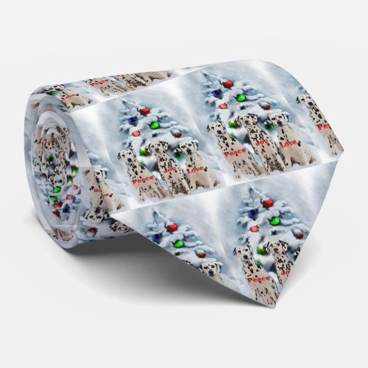 Cravate Cadeaux de Noël dalmate (Roulé)