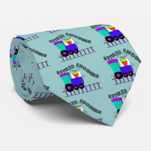 Cravate Cadeaux d'ingénieur de train à la retraite (Roulé)