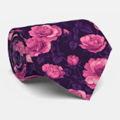 Cravate Cadeaux Hommes Mignons Fleur Rose (Roulé)