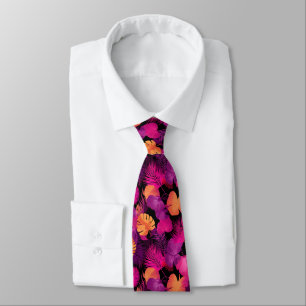 Cravate Cadeaux originaux pour papa Fleur tropicale Cette