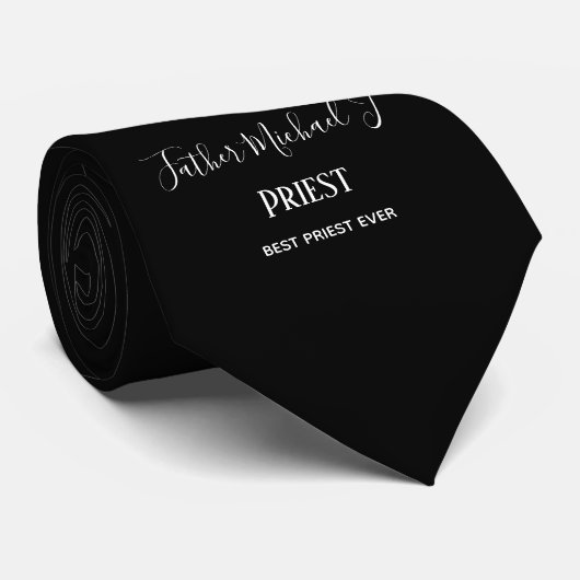 Cravate CADEAUX PRIVÉS - personnalisation Classique Blanc  (Roulé)