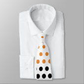 Cravate Cadmium moderne Orange et Pointe Noire (Attaché)