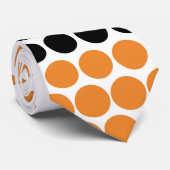 Cravate Cadmium moderne Orange et Pointe Noire (Roulé)