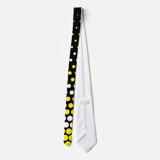 Cravate Cadmium moderne Pointe jaune et blanc (Dos)