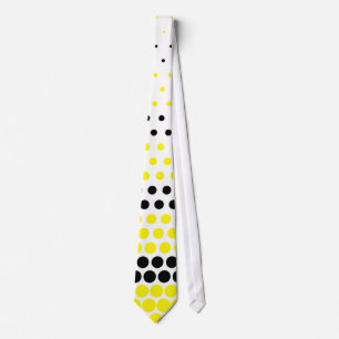 Cravate Cadmium moderne Yellow and Black Polka Dot