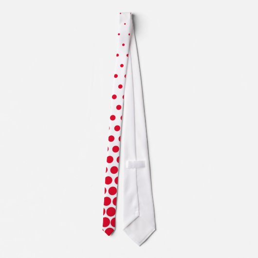 Cravate Cadmium Rouge Polka Dot Blanc moderne (Dos)