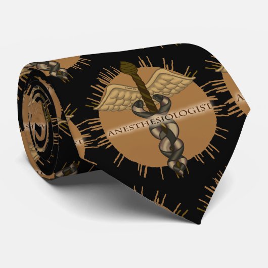 Cravate Caducée de lien d'anesthésiste (Roulé)