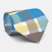 Cravate Café Popcorn Beurré Brown Sonic Bleu Plaid (Roulé)