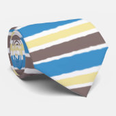 Cravate Café Popcorn Beurré Brown Sonic Blue Stripes (Roulé)
