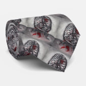 Cravate Cage vide Anatomie côtes Coeur Surréalisme Horreur (Roulé)