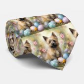 Cravate Cairn Terrier avec les oeufs de Pâques (Roulé)