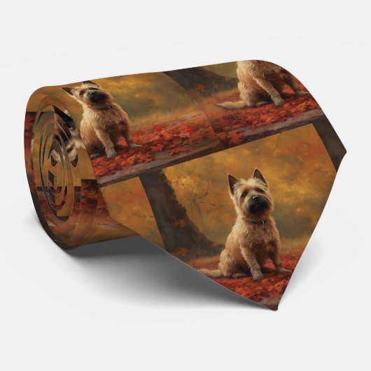 Cravate Cairn Terrier en automne Leaves automne Inspire (Roulé)