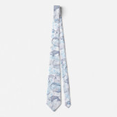 Cravate Calage Motif de poissons 02.Bleu foncé.b Non BG (Devant)