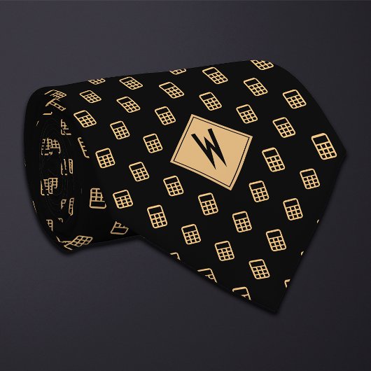 Cravate Calculatrice de comptable noir