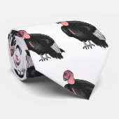 Cravate California condor bird cartoon illustration  (Roulé)