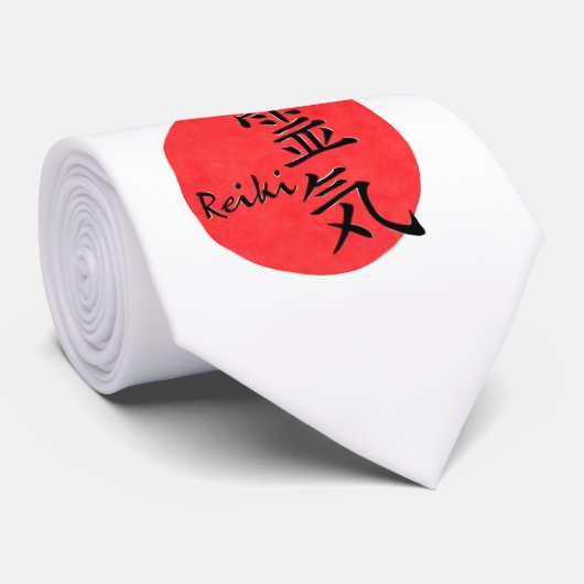 Cravate Calligraphie Reiki et Mot 1 (Roulé)