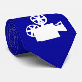 Cravate Caméra de cinéma bleu (Roulé)