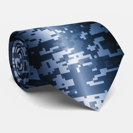 Cravate Caméra numérique bleu acier (Roulé)