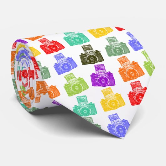 Cravate Caméras colorés II (Roulé)