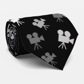 CRAVATE CAMÉRAS MOTIF STYLISÉ DE FILM RÉTRO (Roulé)