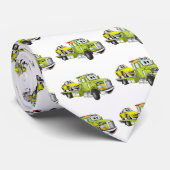 Cravate Camion de remorquage à plat avec dessin vert (Roulé)