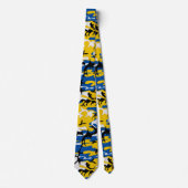 Cravate Camion noir bleu et jaune (Devant)