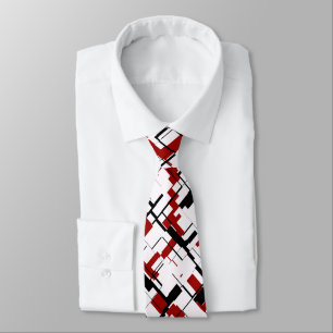 Cravate Camion numérique noir blanc Motif rouge