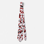 Cravate Camion numérique noir blanc Motif rouge (Devant)