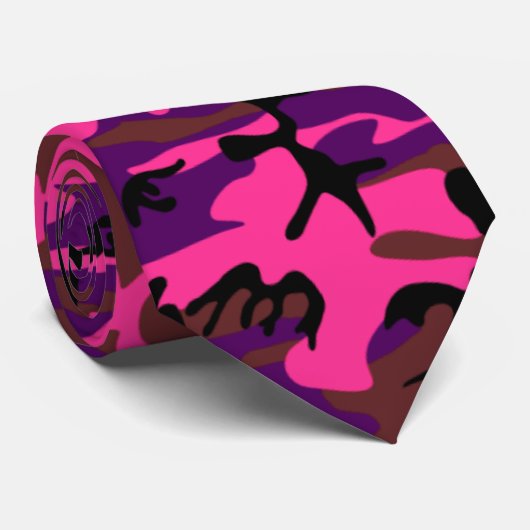 Cravate Camion rose chaud (Roulé)