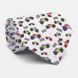 Cravate Camions Monster Colorés Racing Enfants Motif