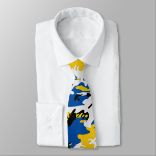 Cravate Camo bleu et jaune