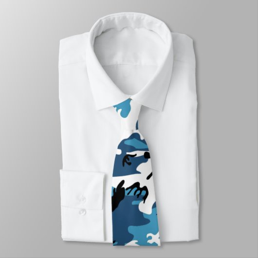Cravate Camo bleu océan (Attaché)