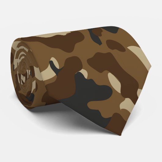 Cravate Camo Brown (Roulé)