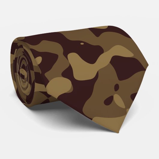 Cravate Camo Brown et beige (Roulé)