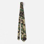Cravate Camo camouflage vert Brown beige Nom du monogramme (Dos)