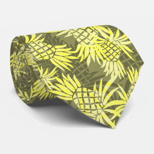 Cravate Camo d'ananas Hawaiian imprimé à deux côtés