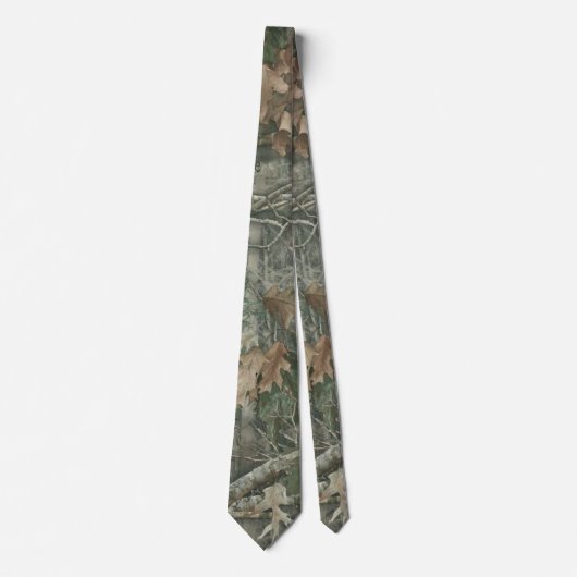 Cravate Camo forêt avec motif de feuilles sèches (Devant)