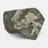 Cravate Camo forêt avec motif de feuilles sèches (Roulé)
