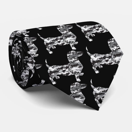 Cravate Camo-Grey-Doxie (Roulé)