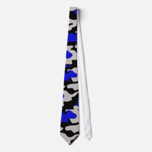 Cravate Camo noir et bleu