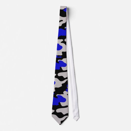 Cravate Camo noir et bleu (Devant)
